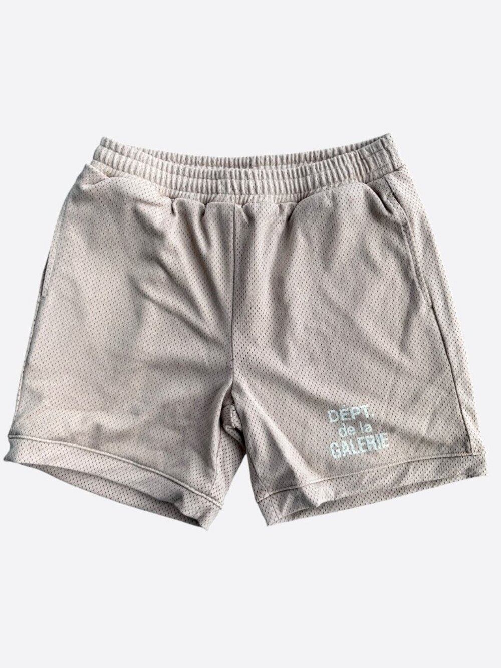 Gallery Dept Tan & White French Logo Mesh Shorts